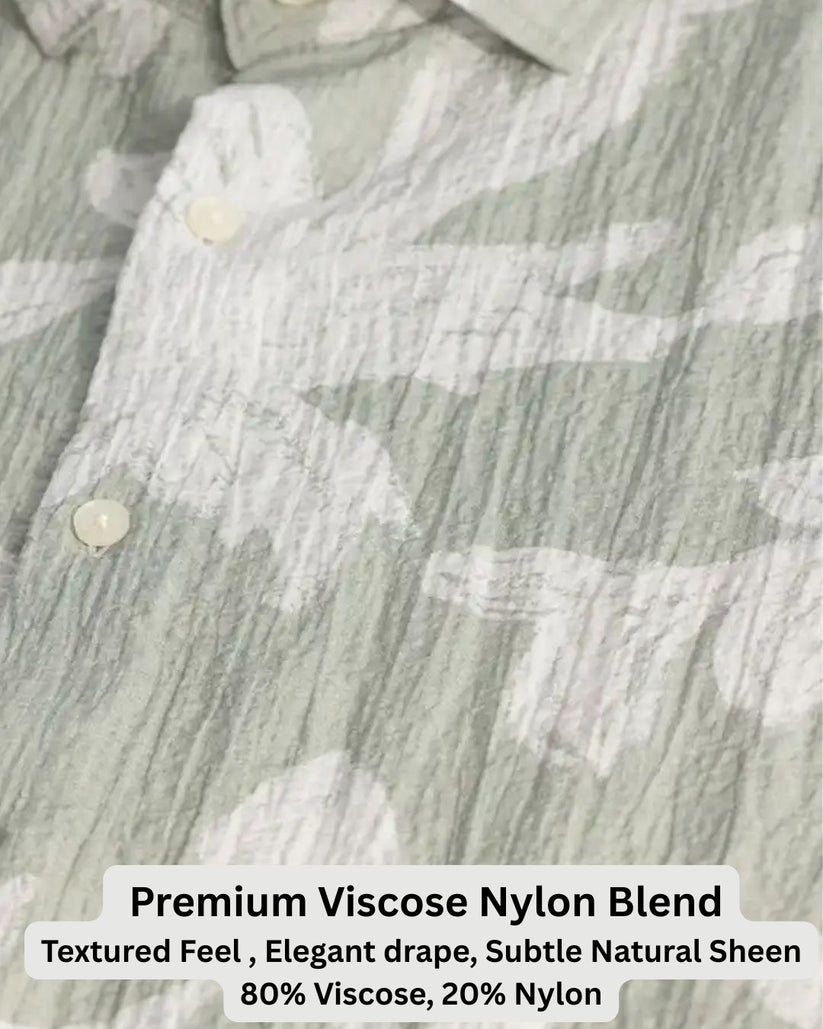 Textured Leaf Print Shirt