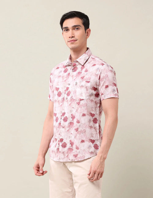 Floral Printed Cotton Linen Shirt