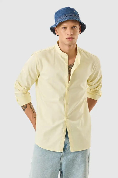 Cotton Oxford Shirt - Light Yellow