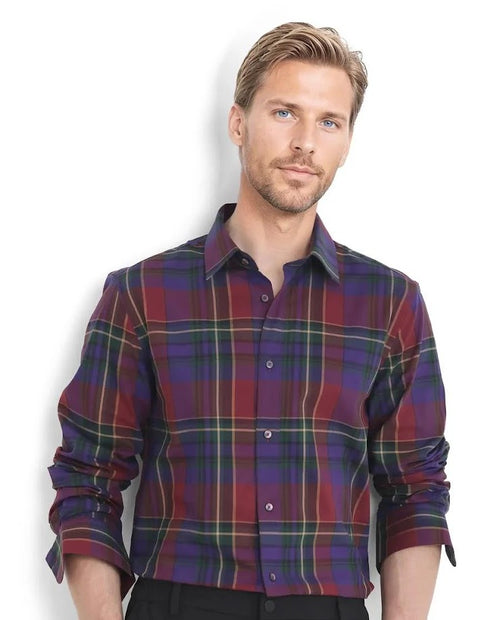Checked Cotton Shirt Cruner - Dark Purple