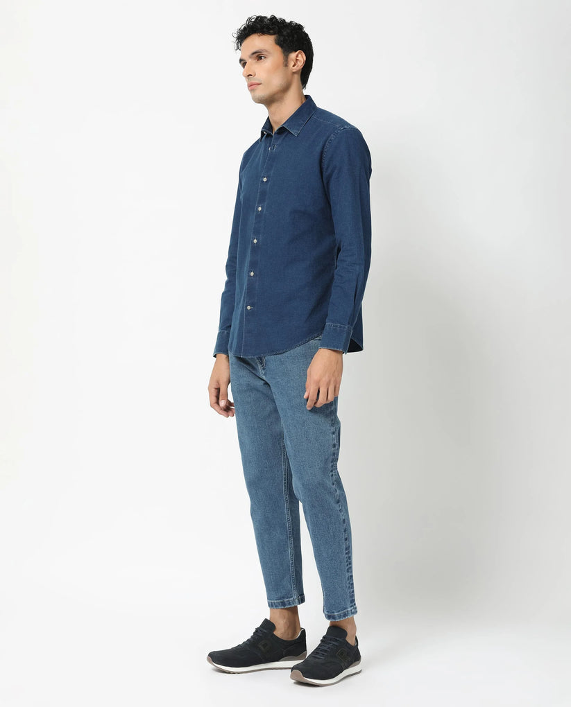 Soft Washed Indigo Denim Shirt