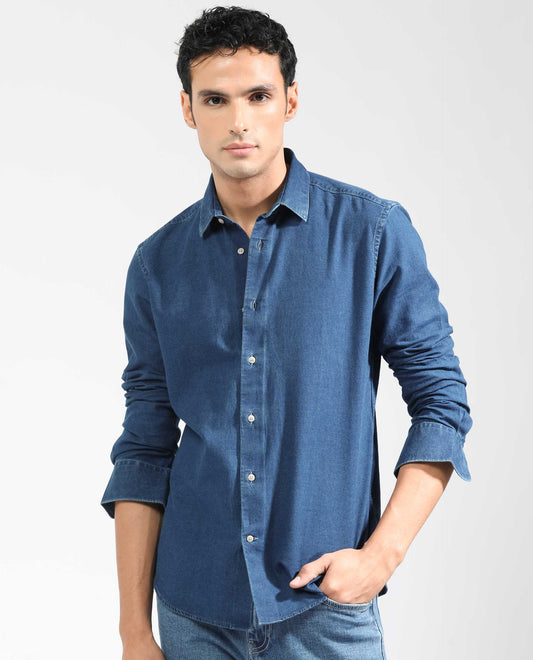 Soft Washed Indigo Denim Shirt