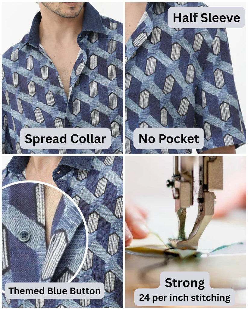 GEOMETRIC PRINT BOXY SHIRT