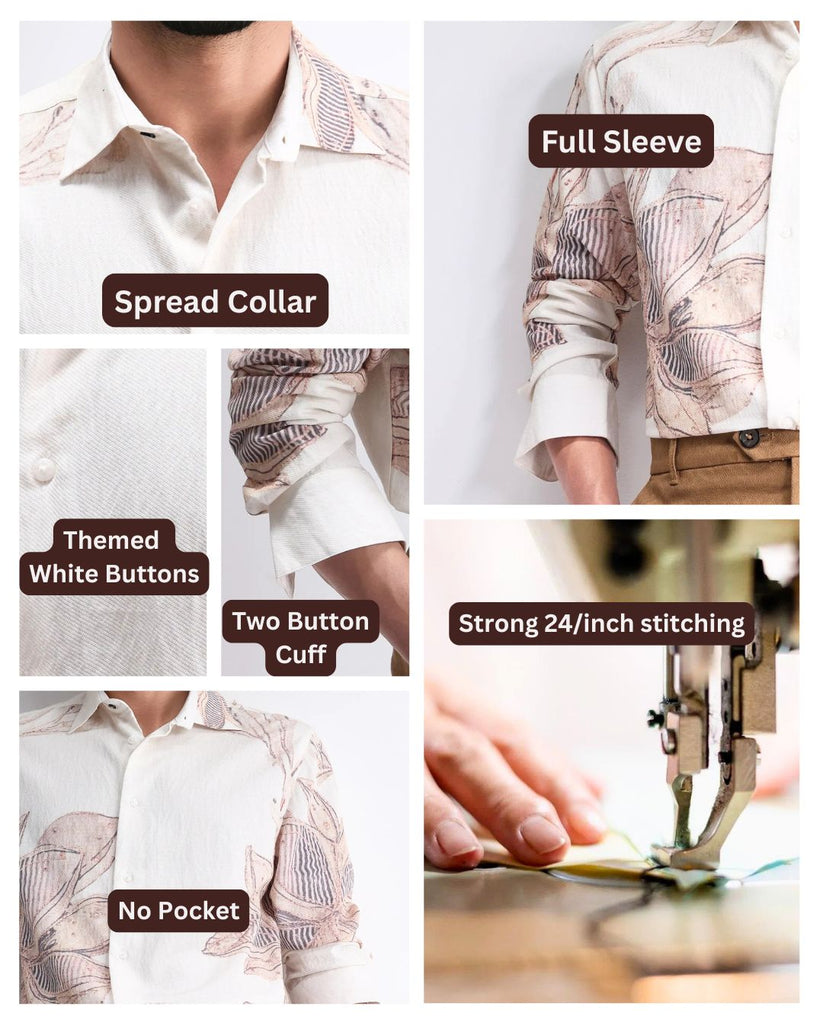 Collared Neck Floral Printed Shirt