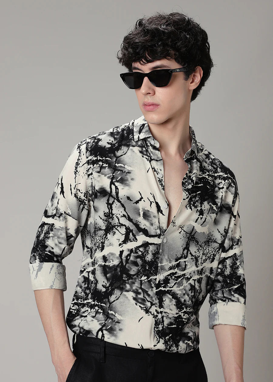 Monochromatic Feather Shirt