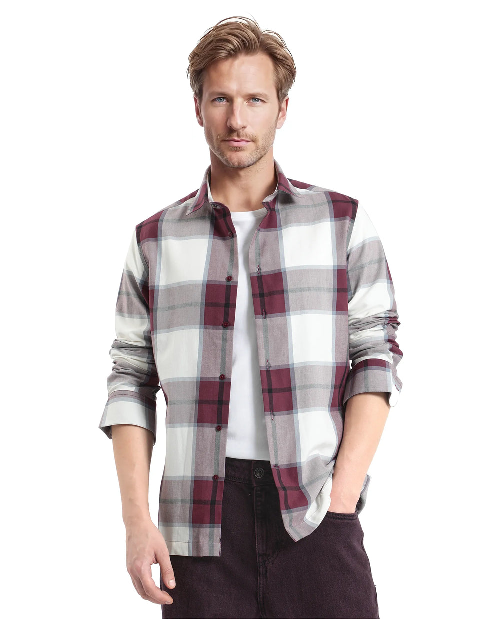 Check Shirt with Graphic Backprint