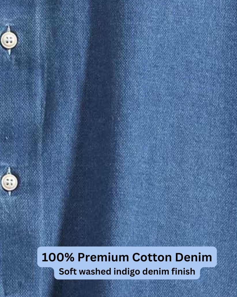 Soft Washed Indigo Denim Shirt