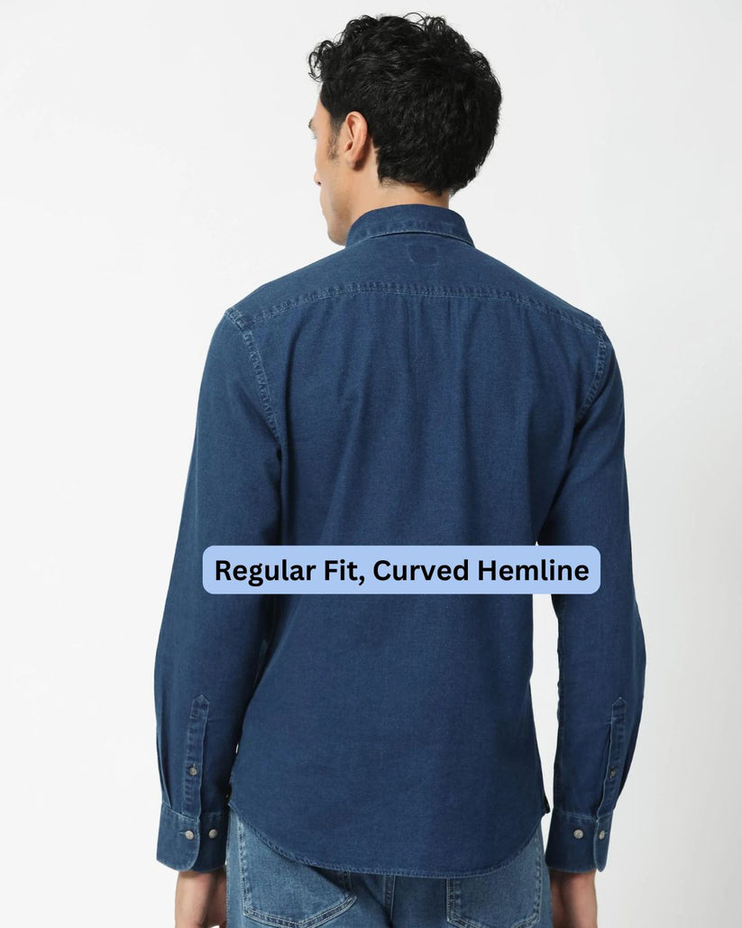 Soft Washed Indigo Denim Shirt