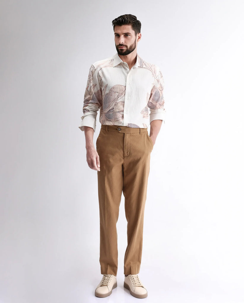 Collared Neck Floral Printed Shirt