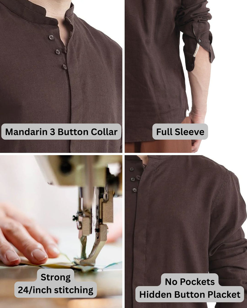 Mandarin Collar Turkish Shirt